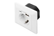Udtag & bokse - DIGITUS DA-70615 - socket-outlet - 1 power socket 2 USB sockets - white RAL 9003 - DA-70615