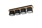 Lamper - EGLO Stars of Light RUSCIO loftlampe 4L E27 L695 sort/hvid/træ FSC - 390008