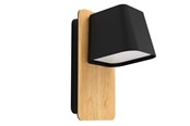Lamper - EGLO Stars of Light RUSCIO væglampe E27 H225 sort/hvid/træ FSC - 390009