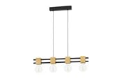 Lamper - EGLO Stars of Light LEVANTARA langbordspendel 4L E27 sort/træ FSC - 390191