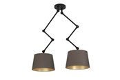 Lamper - EGLO Stars of Light PISTUNIO pendel 2L E27 sort/cappuccino/messing - 390199