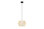 Lamper - EGLO Stars of Light MONTERROSO pendel, sort/bambus/hvid - 390233