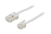 Netværkskabel - Deltaco phone cable - 3 m - white - Hvid - 3m - DEL-1703
