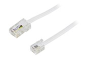 Netværkskabel - Deltaco phone cable - 5 m - white - Hvid - 5m - DEL-1705
