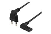 Strømkabel (intern) - Deltaco - power cable - Europlug to power IEC 60320 C7 - 50 cm - DEL-109BK