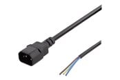 Strømkabel (intern) - Deltaco - power cable - IEC 60320 C14 to bare wire - 2 m - DEL-109UC
