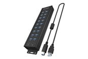 USB hub - ICY BOX IB-HUB1720-U3 USB hub - USB 3.2 - 20 ports - Sort - IB-HUB1720-U3