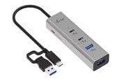 USB hub - I-Tec - hub - universal charging metal - 4 ports USB hub - 4 ports - Sølv - CAHUBMETAL2A2CPD