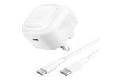 Mobil - Adaptere & Opladere - Belkin BoostCharge power adapter - compact - 24 pin USB-C - 45 Watt - with USB-C cable (1m) - WCA013KQ1MWH-B6