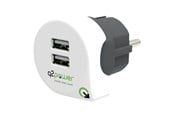 Strømkabel (ekstern) - Q2Power 2-Port 24W USB-A Vægoplader - 3,300100