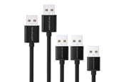 USB kabel - RAVPower 5 x USB 2.0 to Micro USB Cables (0.3 m + 2 x 0.9 m + 1.8 m + 3.0 m) Black - RP-LC04B