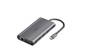 USB hub - Zikko USB-C 11-in-1 Hub (Space Grey) USB hub - USB 3.0 - 11 ports - Grå - M-HB100