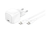 Mobil - Adaptere & Opladere - Belkin BoostCharge power adapter - compact - 24 pin USB-C - 30 Watt - with USB-C cable (1m) - WCA008KQ1MWH-B6
