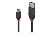 USB kabel - Lindy Black Line - USB-C cable - 24 pin USB-C to USB Type A - 1 m - 36916