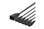 Strømkabel (intern) - Deltaco - power splitter - IEC 60320 C20 to power IEC 60320 C13 - 1 m - DEL-113M