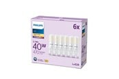 Lyskilder - Philips LED pære 470lm 3,7W/827 (40W) 6-pak G9 - 929003790896