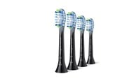 Eltandbørste - Philips Tandbørstehoveder Sonicare Premium Plaque Defence- black - 4pcs - HX9044/88