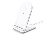 Mobil - Adaptere & Opladere - Aukey LC-A2 Aircore 2 in 1 Wireless Charging Stand - White - LC-A2 White