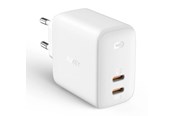 Mobil - Adaptere & Opladere - Aukey PA-B4 Omnia Duo 65W Dual-Port PD Wall Charger with GaNFast Tech - PA-B4 White