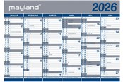 Kalender - Mayland Kæmpekalender 2x6 mdr. papir 2026 (i paprør) - 26064000