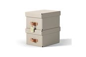Arkivering & Opbevaring - Leitz  Puro opbevaringsboks med låg, small, 7 L, 100 % recirkuleret karton, pakke med 2 stk, beige - 61470012