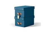 Arkivering & Opbevaring - Leitz  Puro opbevaringsboks med låg, small, 7 L, 100 % recirkuleret karton, pakke med 2 stk, mørkeblå - 61470068