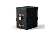 Arkivering & Opbevaring - Leitz Puro opbevaringsboks med låg, small, 7 L, 100 % recirkuleret karton, pakke med 2 stk, sort - 61470095