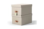 Arkivering & Opbevaring - Leitz  Puro opbevaringsboks med låg, medium, 17 L, 100% recirkuleret karton, pakke a 2 stk, beige - 61490012