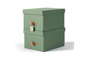 Arkivering & Opbevaring - Leitz Puro opbevaringsboks med låg, medium, 17 L, 100% recirkuleret karton, pakke a 2 stk, grøn - 61490050