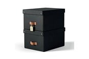 Arkivering & Opbevaring - Leitz Puro opbevaringsboks med låg, medium, 17 L, 100% recirkuleret karton, pakke a 2 stk, sort - 61490095