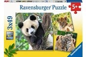 Puslespil - Ravensburger Panda Lion And Tiger 3x49p - 05666