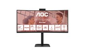 Skærm - 34" AOC CU34E4CW - 3440x1440 (UWQHD) - 120Hz - VA - 90W USB-C - KVM switch - CU34E4CW