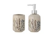 Badeværelsestilbehør - Bloomingville - Bea Soap Dispenser Set - Stoneware - 82055045