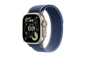 Smartwatch & Sportsur - Apple Watch Ultra 3 GPS + Cellular 49mm Natural Titanium Case with Blue/Bright Blue Trail Loop - S/M - MEWR4DH/A
