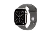 Smartwatch & Sportsur - Apple Watch Series 11 GPS + Cellular 46mm Natural Titanium Case with Stone Grey Sport Band - S/M - MFCW4QN/A