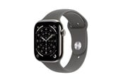 Smartwatch & Sportsur - Apple Watch Series 11 GPS + Cellular 46mm Natural Titanium Case with Stone Grey Sport Band - M/L - MFCX4QN/A