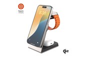 Mobil - Adaptere & Opladere - FIXED 3in1 Mag ALU Qi2 Wireless Charging station Titanium - FIXMPOS-AL2-TI