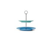 Borddækning - Lyngby Porcelæn - Rhombe Color Etagere 27 cm - Blue & Green - 201991