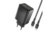 Mobil - Adaptere & Opladere - Dudao A29C 65W GaN Wall Charger + USB-C Cable - Black - 6976625334933