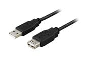 USB kabel - Deltaco USB2-101S - USB extension cable - USB to USB - 10 cm - USB2-101S