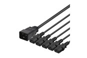 Strømkabel (intern) - Deltaco - power splitter - IEC 60320 C20 to power IEC 60320 C13 - 2 m - DEL-113N
