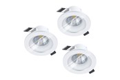 Lamper - EGLO SALABATE INDBYG. SÆT Ø88 3X450LM 4000K DÆMPB. IP44 HVID - 31866