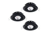 Lamper - EGLO SALICETO MINI-PUCK INDBYG. SÆT KIP Ø77 3X350LM 3000K DÆMPB. SORT - 31929