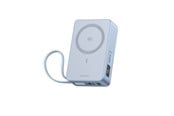 Powerbank - UGREEN MagFlow Qi2.2 25 W Magnetic Wireless Powerbank with Retractable Cable Powerbank - Sølv - 20000 mAh - 65959