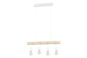 Lamper - EGLO TOWNSHEND LANGBORD 4L HVID/TRÆ - 33164