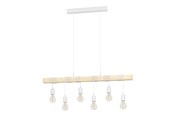Lamper - EGLO TOWNSHEND LANGBORD 6L HVID/TRÆ - 33165