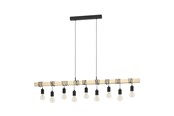 Lamper - EGLO TOWNSHEND LANGBORD 9L SORT/TRÆ FSC - 44099