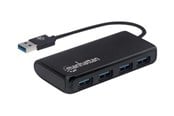 USB hub - IC INTRACOM Manhattan USB-A 4-Port Hub 4x USB-A Ports 5 Gbps (USB 3.2 Gen1 aka USB 3.0) Bus Power SuperSpeed USB Black Three Year Warranty Box USB hub - 4 ports - Sort - M164900