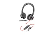 Hovedtelefoner/headset - HP Poly Blackwire 8225 Stereo Microsoft Teams Certified USB-C Headset +USB-C/A Adapter (8X225AA) - 8X225AA