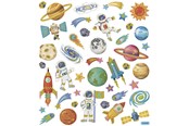 Hobby artikler - Creativ Company - Space Stickers 1 Sheet - 29078